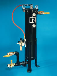 Manually-controlled backwashing filter housing
