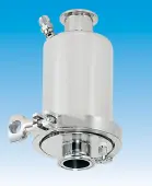 In-line sanitary cartridge housings are constructed of electropolished 304 stainless steel for sterile filtration. Rated for 150 psi pressure. in_line_sanitary