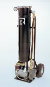 Rosedale portable filter cart. These two wheel hand truck systems provide a means for pre-filtering and transferring fluids. coolant_cart