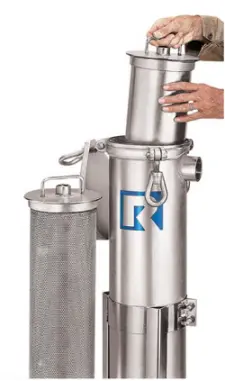 a silver Bag Filter Basket being used