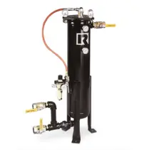 tall black metallic cylinder used for filtering