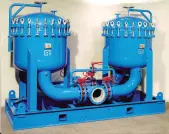 Duplex Filters each hold 23 filter elements for high GPM requirements. customduplex2